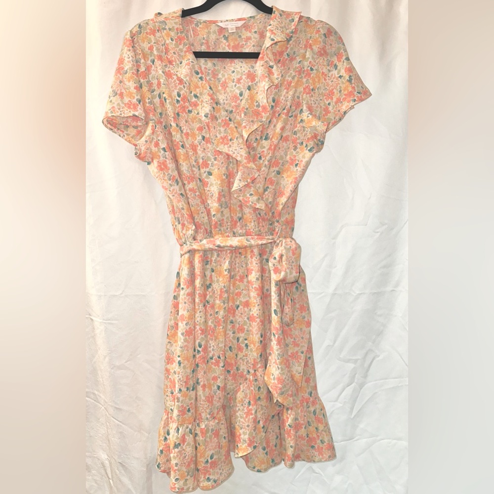 LC Lauren Conrad Mini Floral Chiffon Dress, Pastel XL
